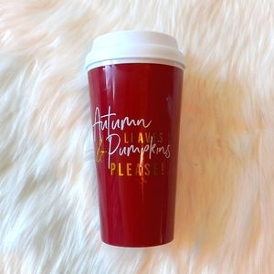 Autumn Leaves Red Plastic Tumbler Cup